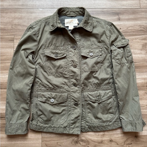 J Crew Classic Twill Chino Coat Olive Green Women’s Size XS - Picture 1 of 8